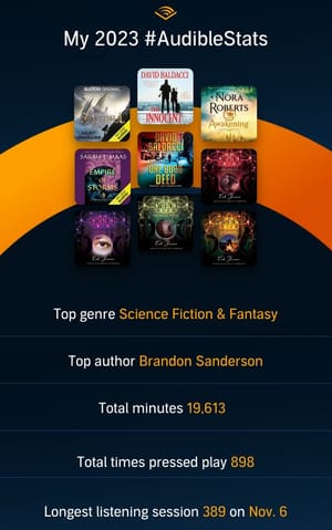 My 2023 Audible Listening Stats